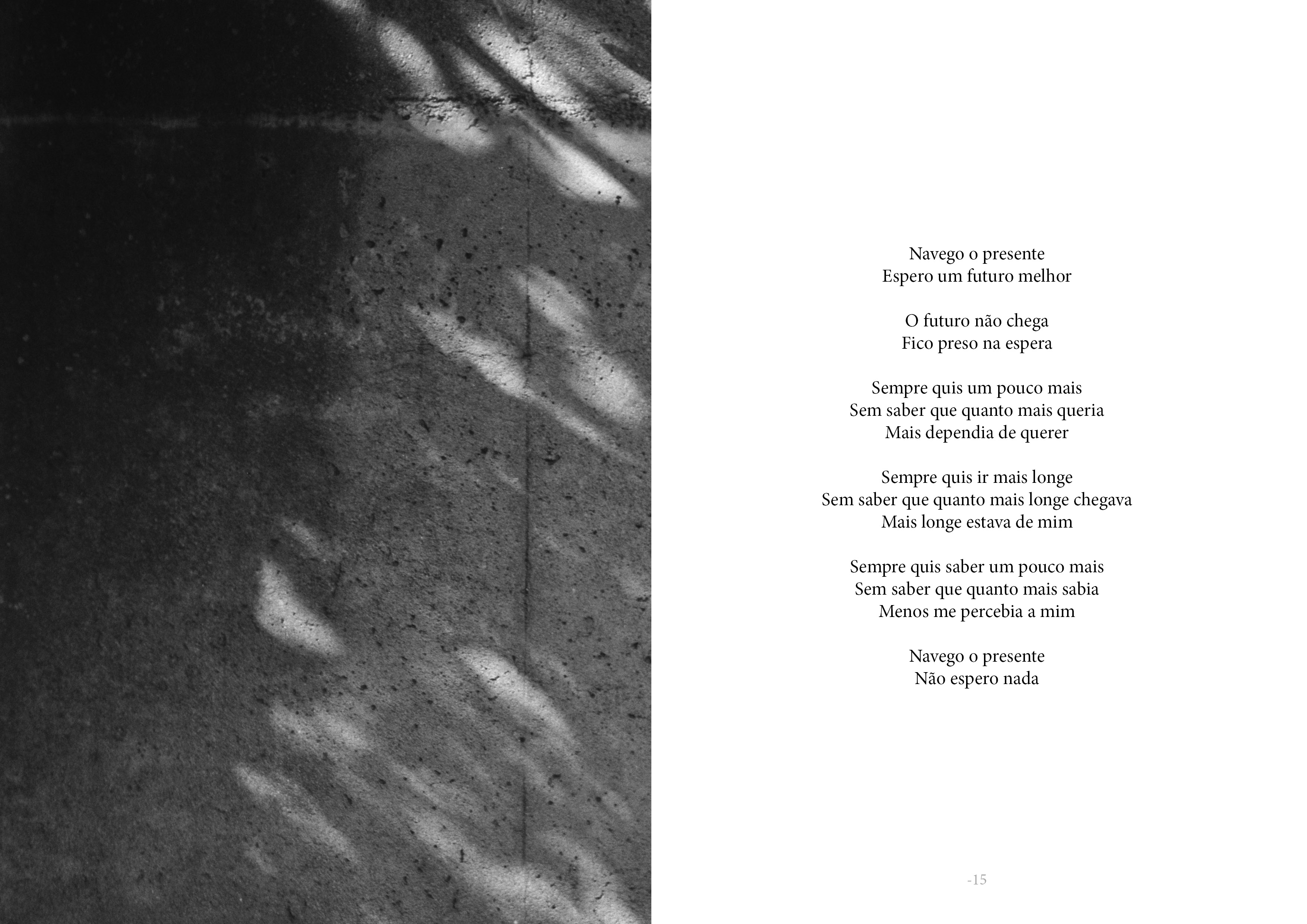 Poema 'Navego o presente' do livro Consciência